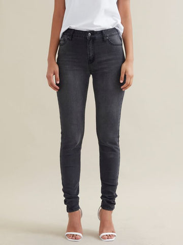 IDOL Black Coated Mom Jeans