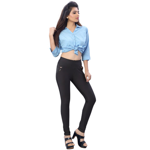 Burgundy Faux Leather Skinny Trousers