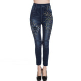 Printing Jeggings Female Seamless Leggings Jeans Elastic High Waist Women Slim Denim Pants Push Up Sexy Leggins Girls Autumn