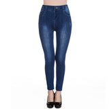 Printing Jeggings Female Seamless Leggings Jeans Elastic High Waist Women Slim Denim Pants Push Up Sexy Leggins Girls Autumn