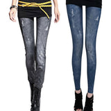 Womens High Elastic Skinny Jeggings