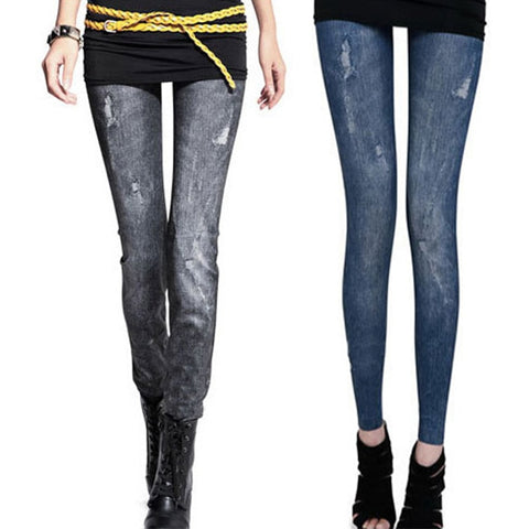 Womens High Elastic Skinny Jeggings
